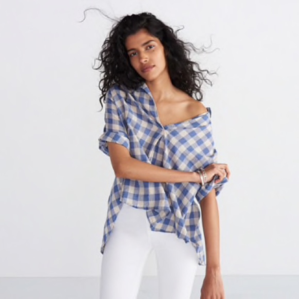Madewell buffalo check Courier Button-Back Shirt